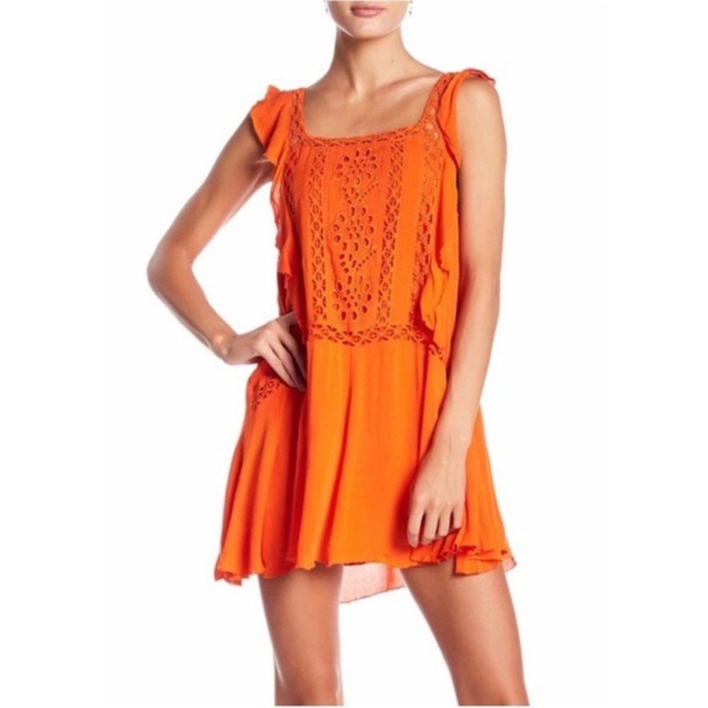 Free People Orange Mini Dress